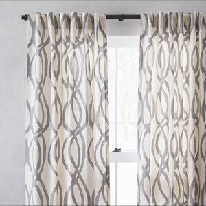 West Elm Cotton Canvas Scribble Lattice Curtains
